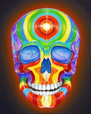 Rainbow Skull Paint By Numbers