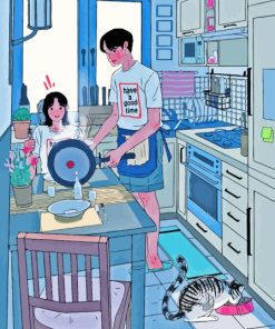 Couple In Kitchen Paint By Numbers