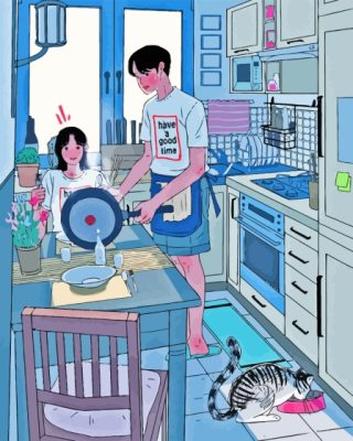 Couple In Kitchen Paint By Numbers