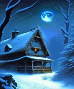 Moonlight Cabin Paint By Numbers