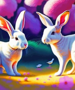 White Bunnies Paint By Numbers