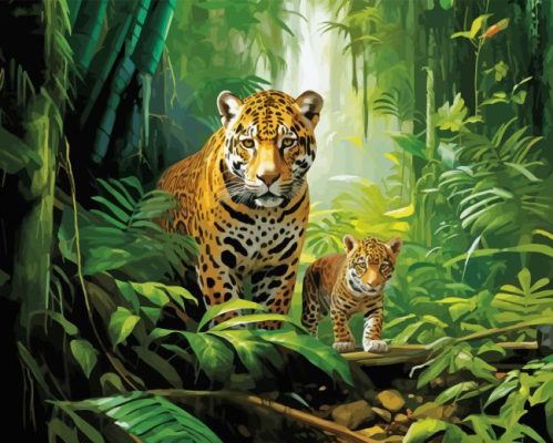 Cub With Jaguar Paint By Numbers