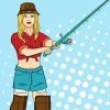 Fishing Girl Pop Art Paint By Numbers