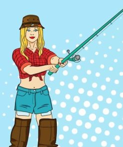 Fishing Girl Pop Art Paint By Numbers