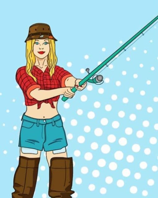 Fishing Girl Pop Art Paint By Numbers