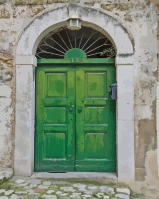 Green Old Door Paint By Numbers