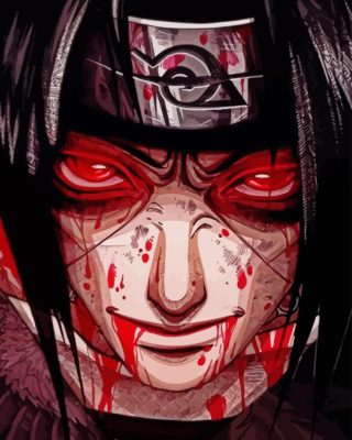 Red Itachi Uchiha Paint By Numbers