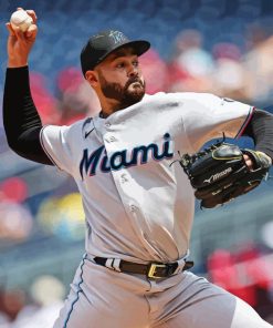 Miami Marlins Pitcher Paint By Numbers