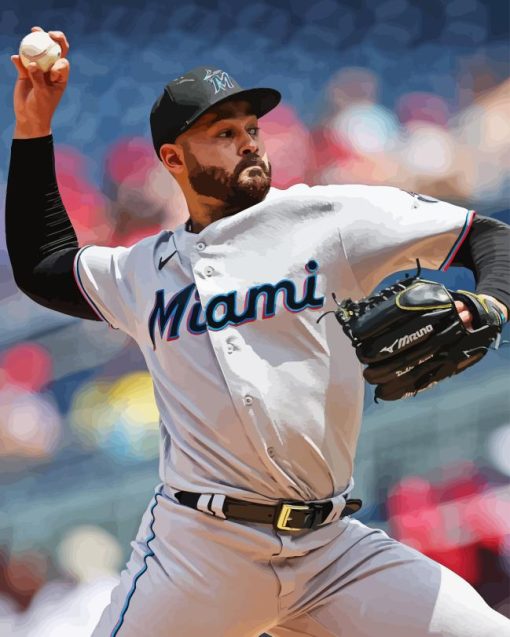 Miami Marlins Pitcher Paint By Numbers