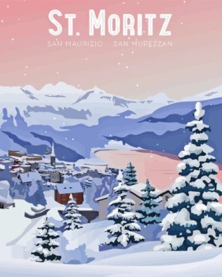 Saint Moritz Poster Paint By Numbers