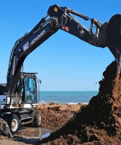 Black Excavator Paint By Numbers