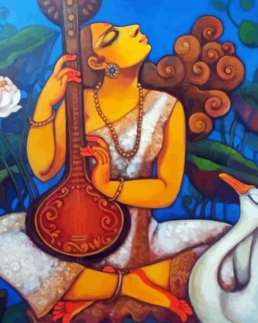 Saraswati Goddess Paint By Numbers