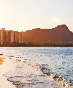 Waikiki Beach Sunset Paint By Numbers