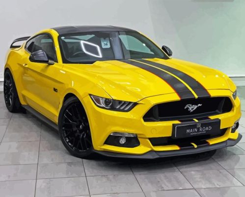 Yellow Mustang Paint By Numbers