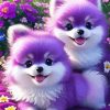 Purple Puppies Paint By Numbers