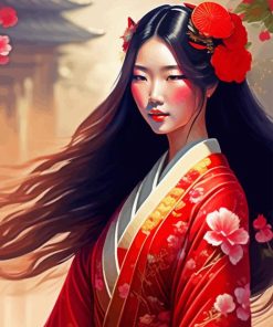 Beautifull Japanese Girl Paint By Numbers