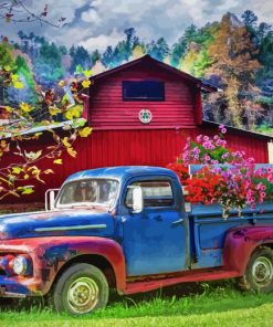 Old Flower Truck Paint By Numbers