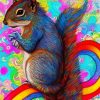 Rainbow Squirrel Paint By Numbers