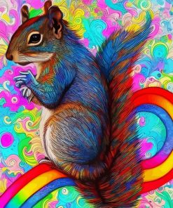 Rainbow Squirrel Paint By Numbers