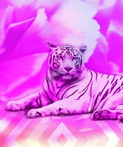 Tiger In Pink Paint By Numbers