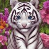 Baby Tiger With Flowers Paint By Numbers