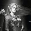 Black And White Archer Elf Paint By Numbers