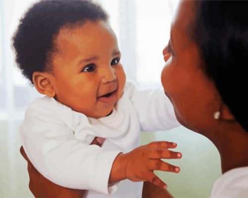 Woman And Cute Child Paint By Numbers