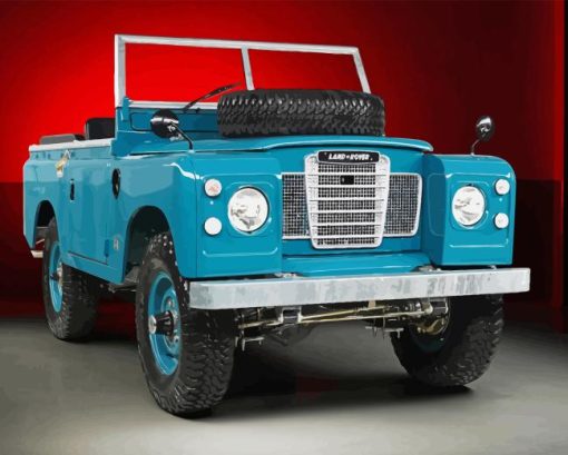 Blue Vintage Land Rover Paint By Numbers