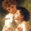 Children With Cute Lamb Paint By Numbers