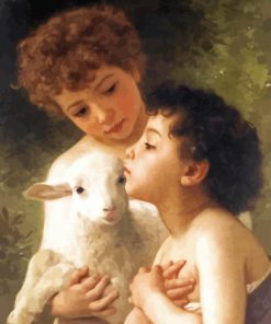 Children With Cute Lamb Paint By Numbers