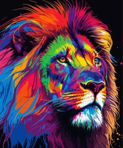 Colorful Abstract Lion Paint By Numbers