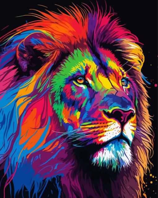 Colorful Abstract Lion Paint By Numbers