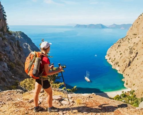 Girl Hiking In Lycian Way Paint By Numbers