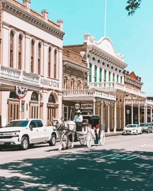 Horse Carriage In Sacramento Paint By Numbers