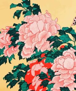 Katsushika Hokusai Peony And Butterfly Paint By Numbers