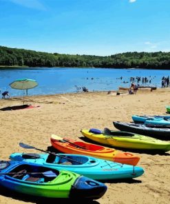 Kayaks By Moreau Lake Paint By Numbers