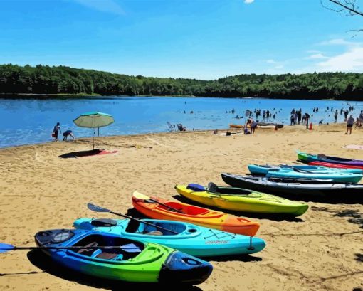 Kayaks By Moreau Lake Paint By Numbers