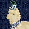 Llama With Blue Flowers Paint By Numbers