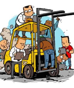 People With Forklift Paint By Numbers