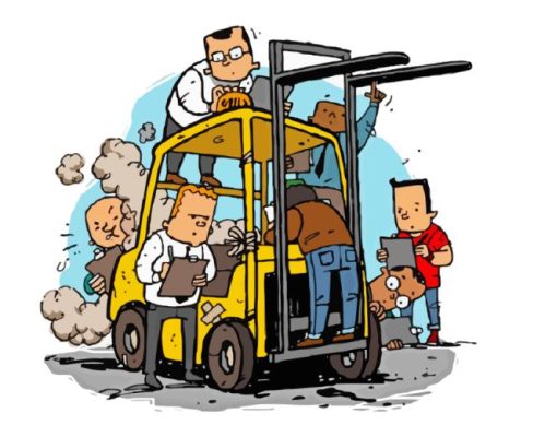 People With Forklift Paint By Numbers