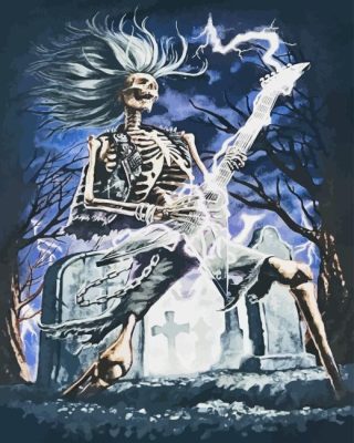 Rock And Roll Skeleton Paint By Numbers