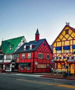 Solvang Colorful Buildings Paint By Numbers