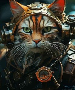 Steampunk Cat Paint By Numbers