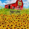 Sunflowers And Barn Paint By Numbers