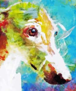 Colorful Greyhound Head Paint By Numbers