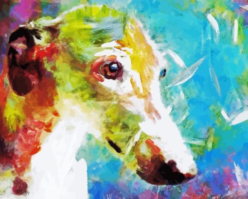 Colorful Greyhound Head Paint By Numbers