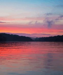 Midwest Lake Sunset Paint By Numbers