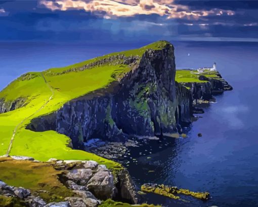 Neist Point Lighthouse United Kingdom Paint By Numbers