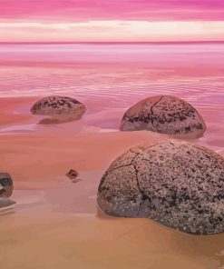 Moeraki Boulders Beach Paint By Numbers