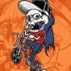 Skull Riding A Bike Paint By Numbers